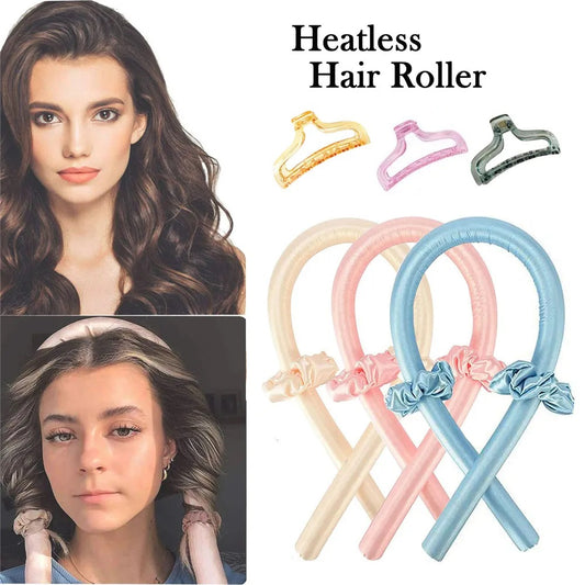 Heatless hair Curling Rod with scrunchies