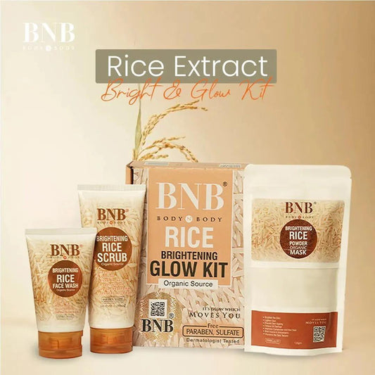 3 in 1 Skin brightening rice exfoliating kit,whitening and exfoliation.